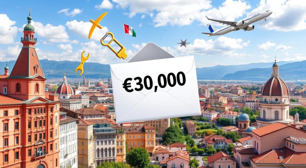 italy free work visa 30000 euro bonus offer
